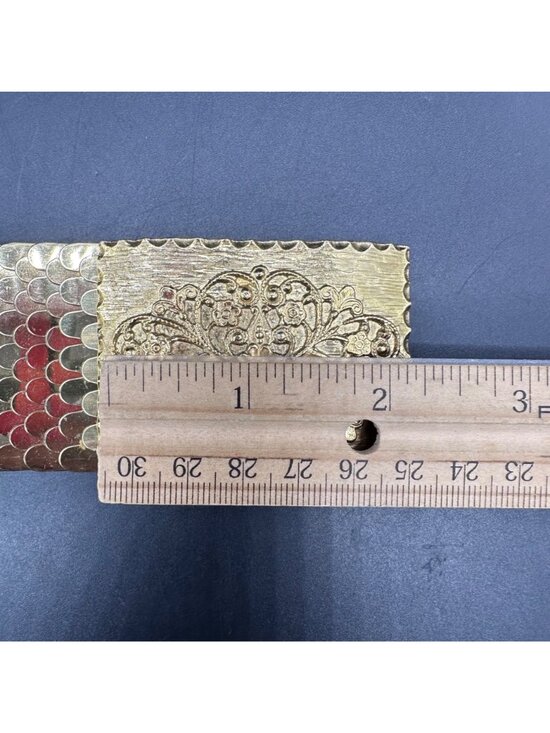 Vintage Gold Belt Fish Scale Metal Stretch 1970s Disco Queen Glamour Elastic main image 6